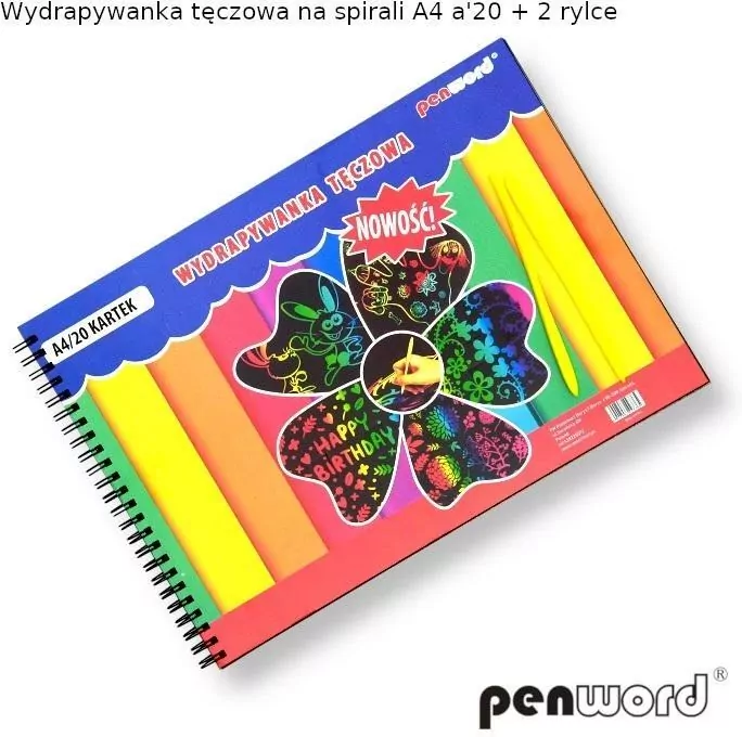 Wydrapywanka tęczowa A4 na spirali - tantis.pl