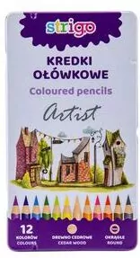 Kredki ołówkowe okragłe 12 kolorów - tantis.pl