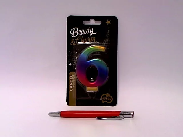 Świeczka B&C. Cyferka 6. Galaxy 8 cm - tantis.pl