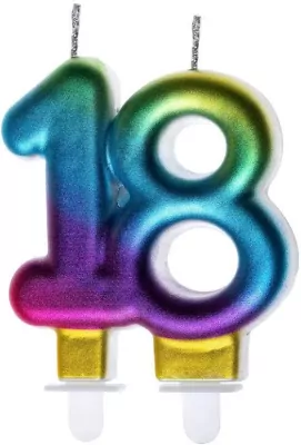 Świeczka urodzinowa 18 kolorowa