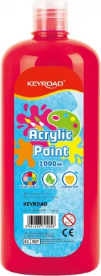 Farba akrylowa KEYROAD butelka 1000ml czerwona
