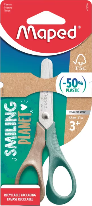 Nożyczki szkolne Vivo Smiling Planet 12cm MAPED - tantis.pl