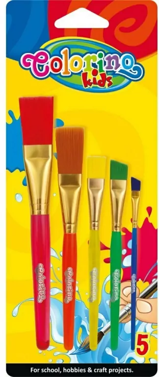 Pędzelki akrylowe. Jumbo. Colorino Kids. 5 sztuk - tantis.pl