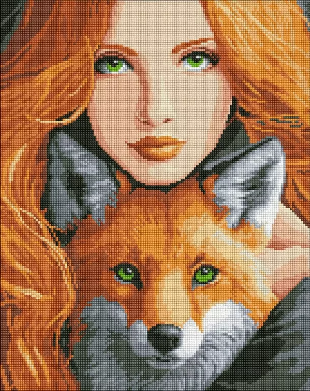 Diamentowa mozaika - Ognisty lis 40x50cm - tantis.pl