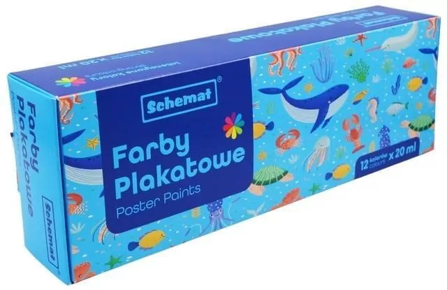 Farby plakatowe 20ml, 12 kolorów - tantis.pl