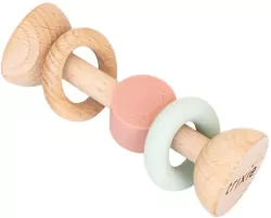 Grzechotka drewniana silikonowa Kot