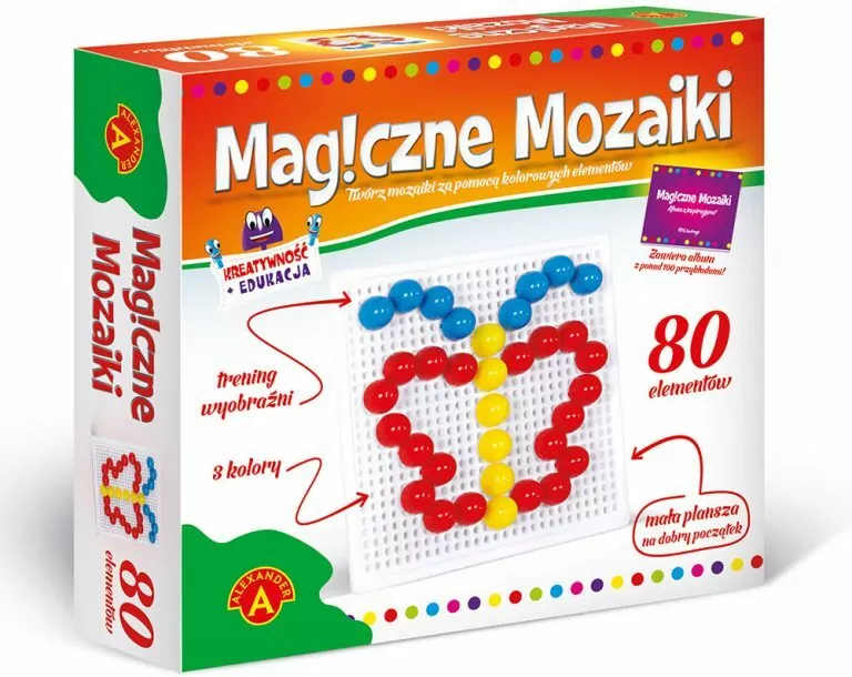Magiczne mozaiki. Kreatywność i edukacja. 80 elementów - tantis.pl