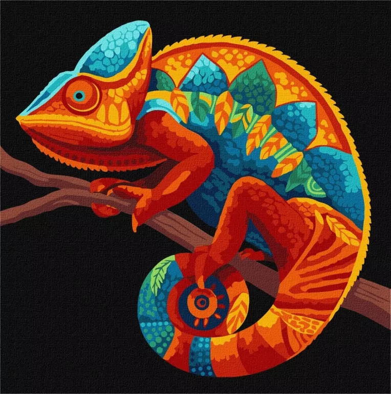 Malowanie po numerach - Ciemny kameleon 30x30cm - tantis.pl