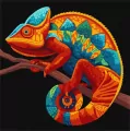 Malowanie po numerach - Ciemny kameleon 30x30cm - tantis.pl