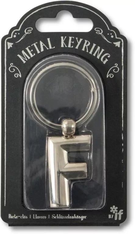 Silver Letter Keyring - brelok do kluczy litera F - tantis.pl