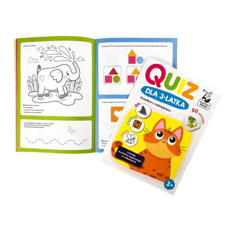 Quiz dla 3-latka. Książka z naklejkami. Kapitan Nauka - tantis.pl