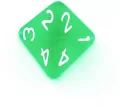 Komplet kości RPG. Jasnozielone. Kryształowe. REBEL - tantis.pl