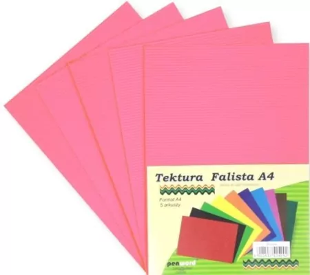 Tektura A4 falista różowa