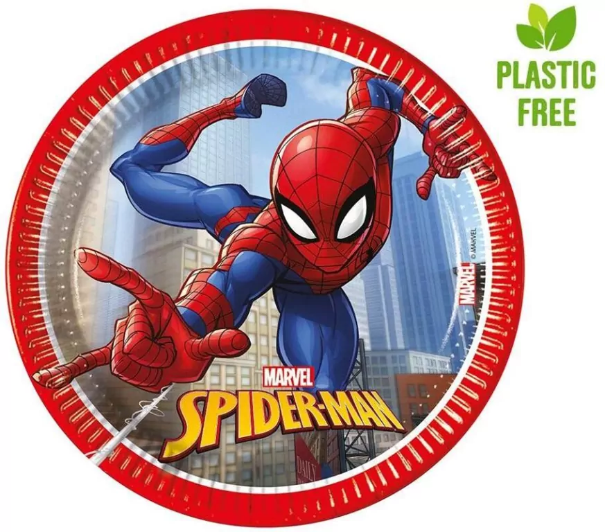 Talerzyki papierowe Spiderman 20cm - tantis.pl