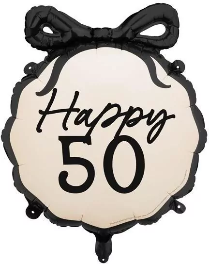 Balon foliowy pastylka Happy 50 47,5x45cm - tantis.pl