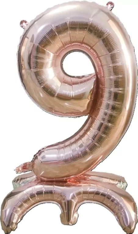 Balon foliowy stojący 9 rose gold 81cm - tantis.pl