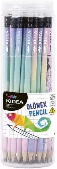 Ołówek trójkątny z gumką z nadrukiem Kidea, mix - tantis.pl