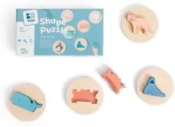 Drewniane puzzle konturowe Dopasuj kształt