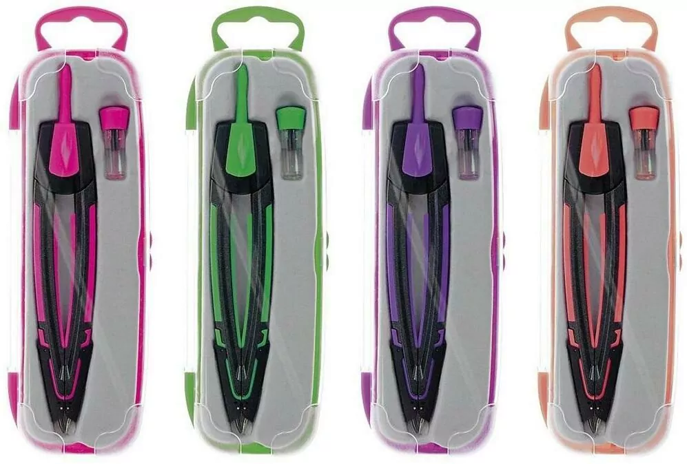 Cyrkiel w etui plastikowym. 2 elementowy. Mix - tantis.pl