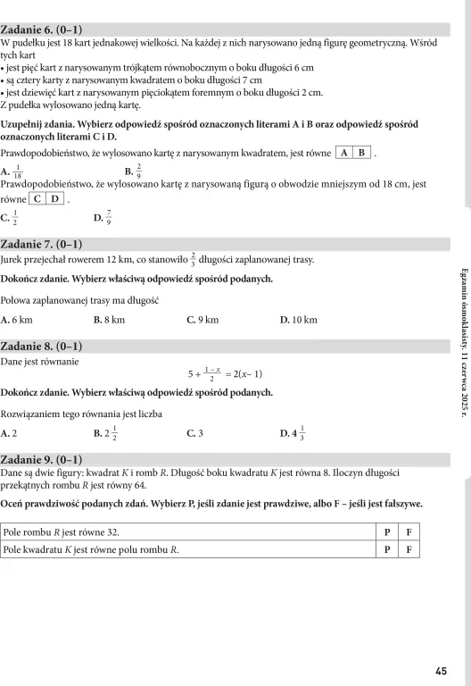 Arkusze egzaminacyjne Matematyka dla 8-klasisty - tantis.pl