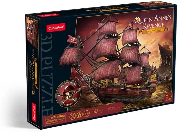 Cubic Fun. Puzzle 3D. Żaglowiec Królowej Anny. Wersja Jubileuszowa - tantis.pl