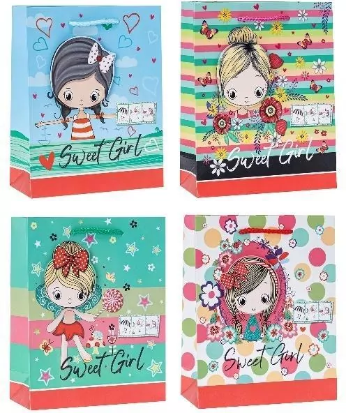 Torebka ozdobna brokat 18x23x8cm mix ROZETTE - tantis.pl