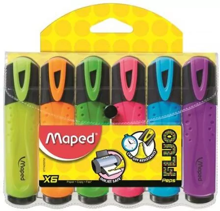 Zakreślacz Fluo Peps 6 kolorów MAPED - tantis.pl