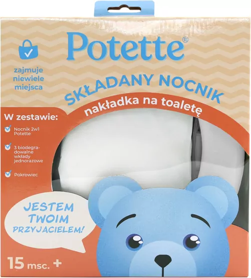 Nocnik dla dziecka i nakładka na toaletę 2w1 biało-niebieski Potette - tantis.pl