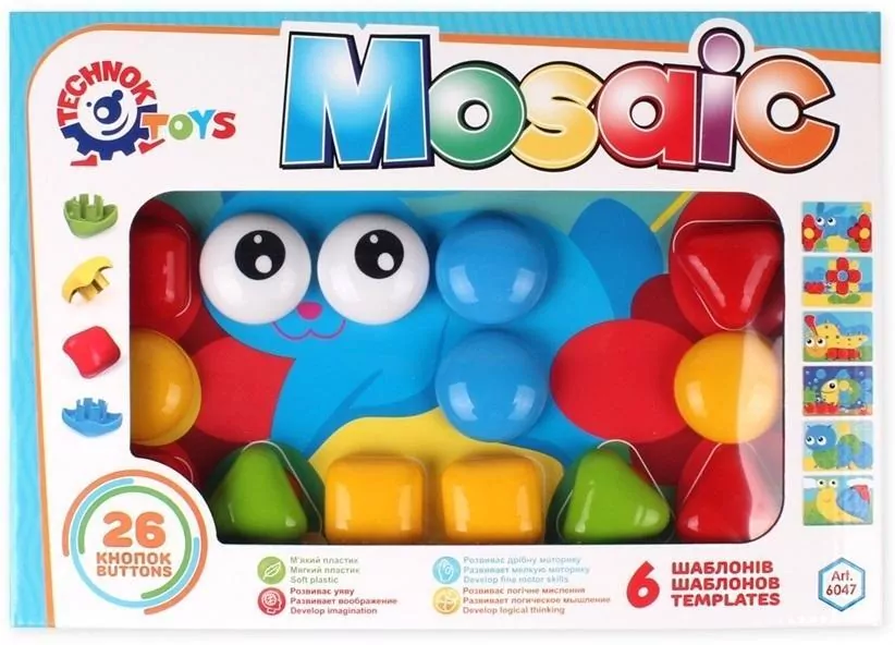 Mozaika edukacyjna, kolorowa. Zabawka. Maksik - tantis.pl