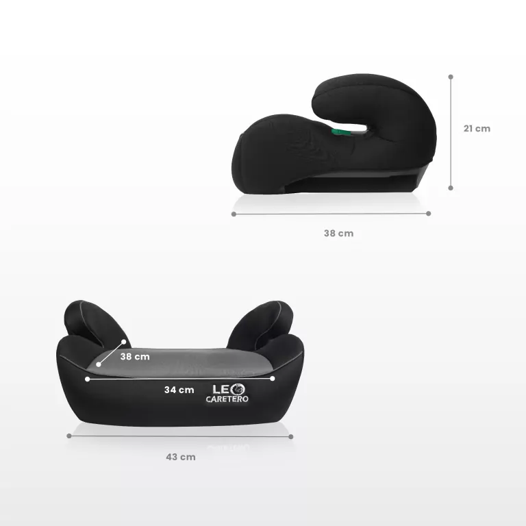 Caretero Fotelik Leo czarny (125-150cm) - tantis.pl