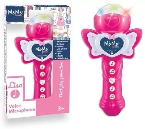 Mikrofon sceniczny różowy ze statywem 971010 - tantis.pl