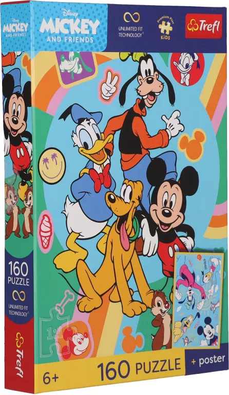 Puzzle 160 Disney Mysia godzina + plakat TREFL - tantis.pl