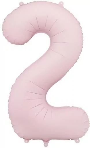 Balon foliowy cyfra 2 86cm jasny różowy - tantis.pl