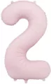 Balon foliowy cyfra 2 86cm jasny różowy - tantis.pl