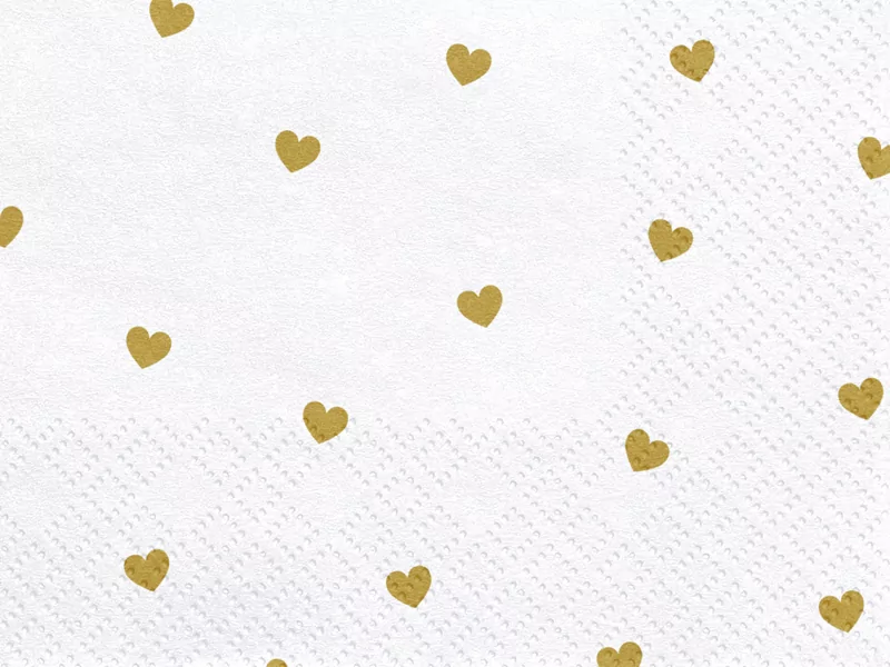 Serwetki serca białe 33x33cm - tantis.pl