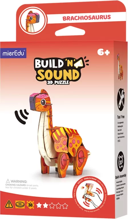 Puzzle 3D. Buduj i słuchaj - Brachiosaurus - tantis.pl