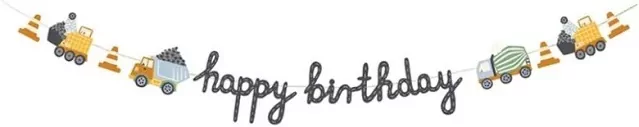 Girlanda Happy birthday. Pojazdy budowlane 2m - tantis.pl