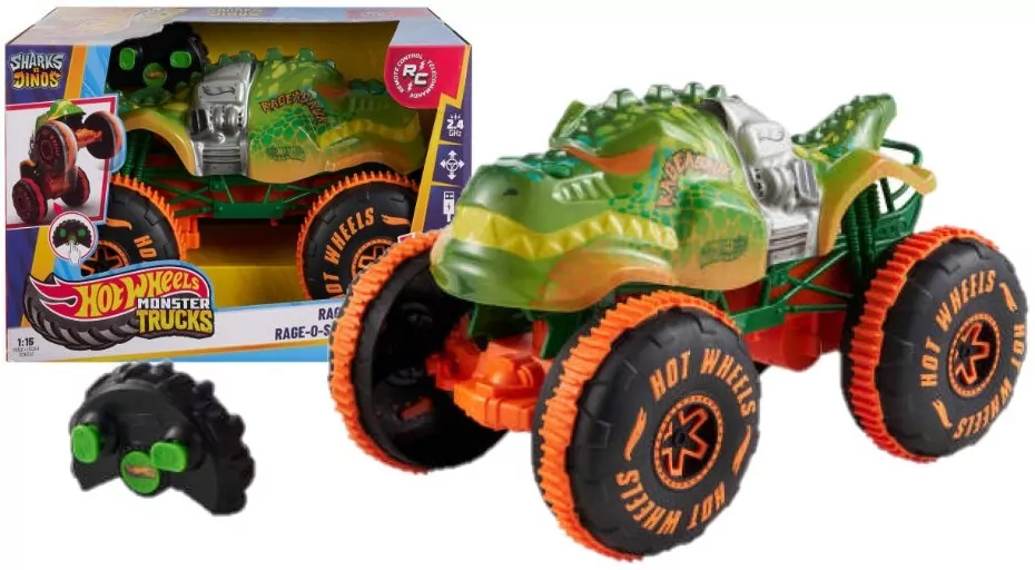 Hot Wheels Monster Truck R/C Rageasaur 1:15 - tantis.pl