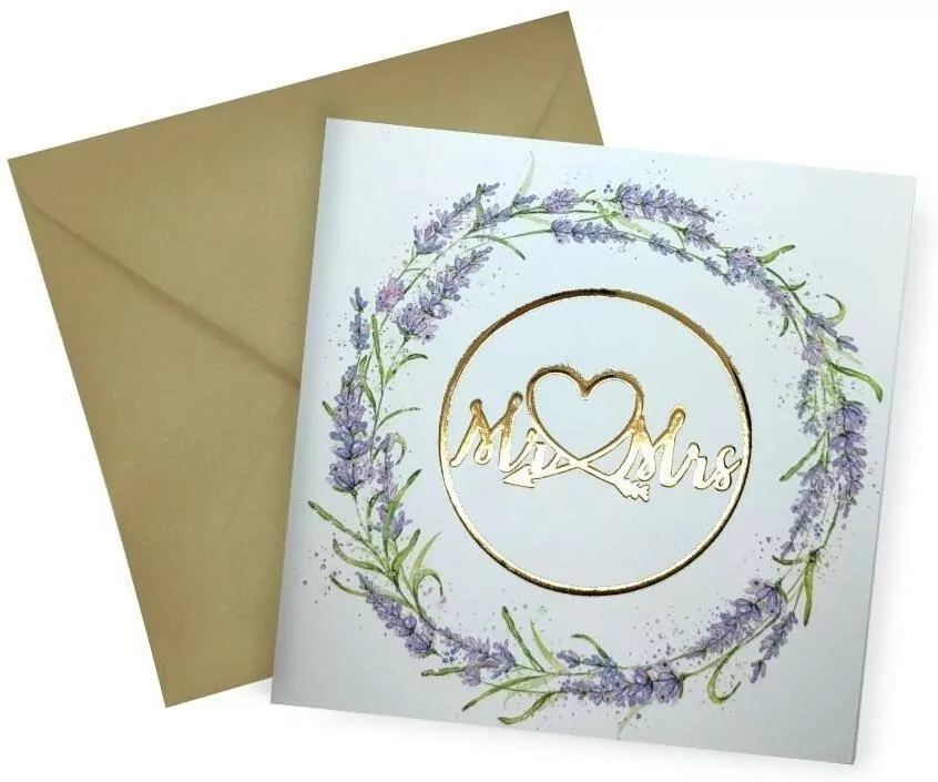 Karnet KW Ślub Lawenda Lakier 3D - tantis.pl