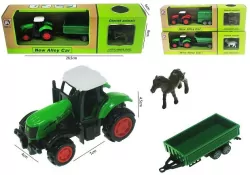 Traktor z przyczepą i zwierzakiem 16cm