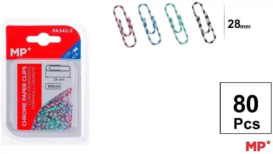 Spinacz biurowy 28mm kolorowe paski - tantis.pl