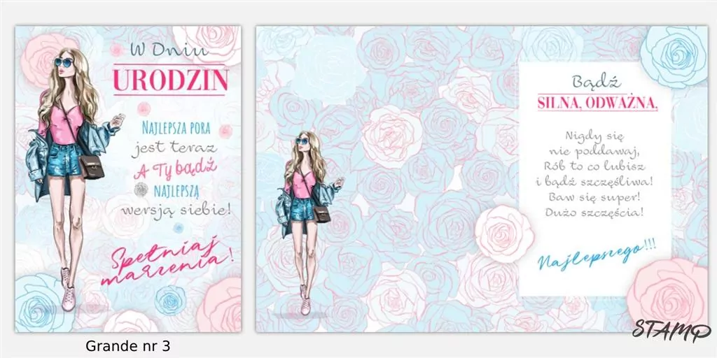 Karnet Grande + koperta wzór nr 03 Urodziny - tantis.pl