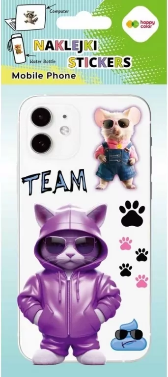 Naklejki Mobile Cool Team 90x205 HAPPY COLOR - tantis.pl