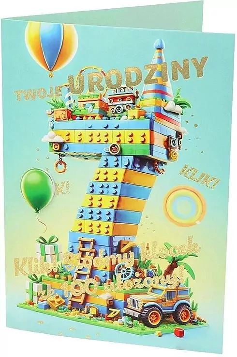 KARNET URODZINY 7 B6 Z KOP NER A-043 FOL - tantis.pl