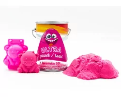 Ultra Piasek - puszka 150g różowy + foremka 3D krówka