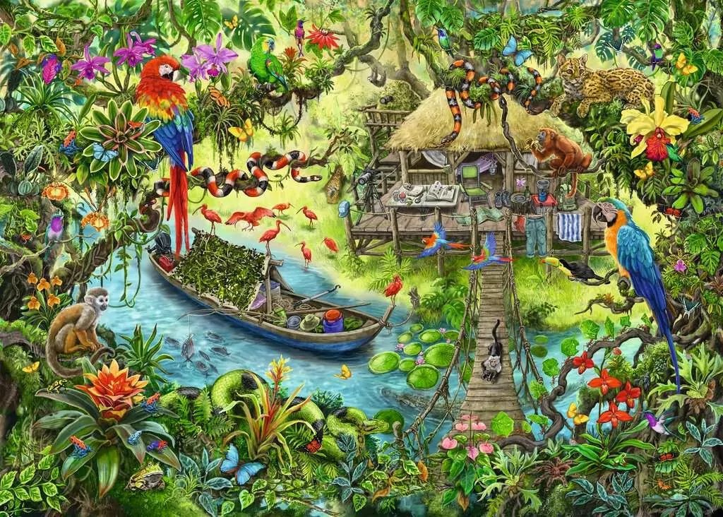 Puzzle 368. Wyprawa do dżungli. RAVENSBURGER 129249 - tantis.pl