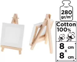 Podobrazie mini 8x8cm 280G/m2 + sztaluga