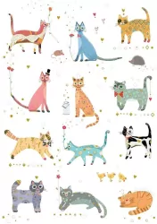 Karnet B6 + koperta: Kotki