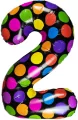 Balon foliowy cyferka 2 w kropki - tantis.pl