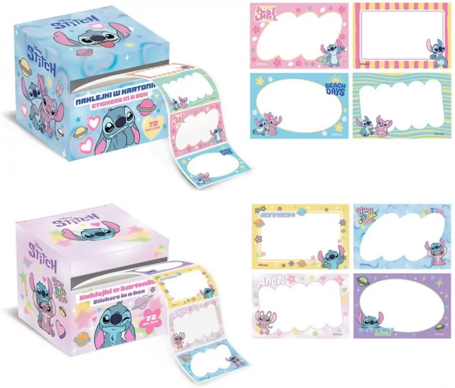 Naklejki w kartoniku 72szt Stitch mix - tantis.pl